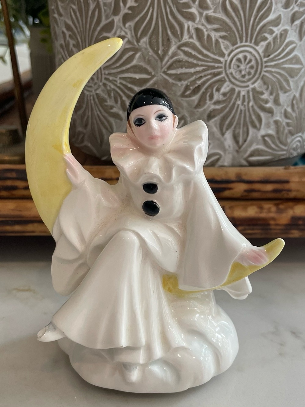 Vintage 1981 Schmid “Pierrot Love musical  clown on moon.